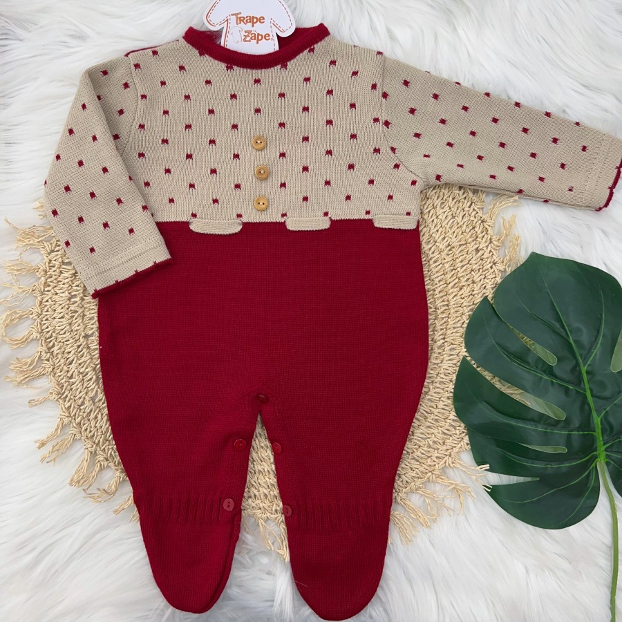 Macacão de Linha - Luiz Vermelho e Bege